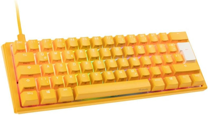 Ducky One 3 Yellow - Mechanische Gaming Tastatur Deutsches Layout im Mini-Format (60% Keyboard) mit