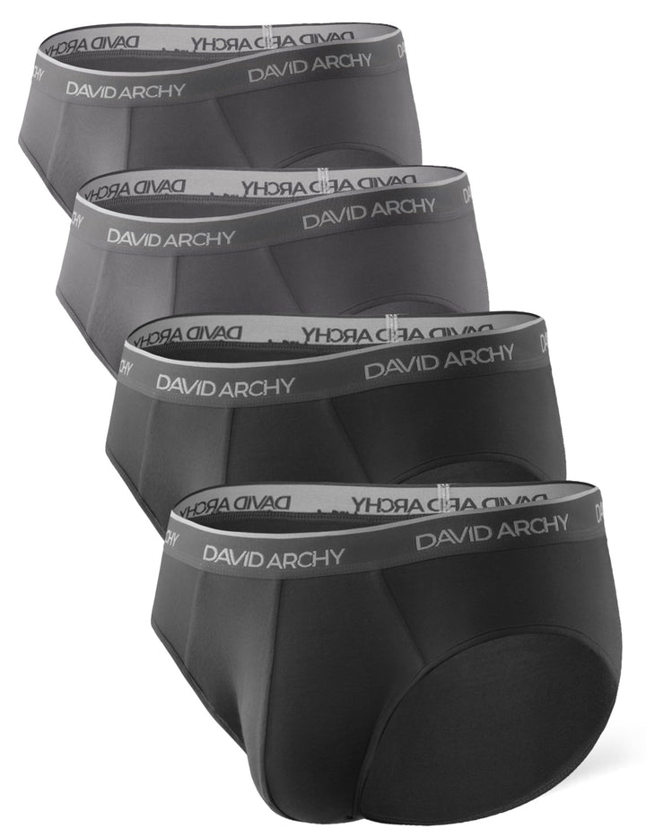 DAVID ARCHY 4/7er Pack Herren Slip Männer Slips Stretcken Unterwäsche Weich Ohne Etikett S A:schwarz