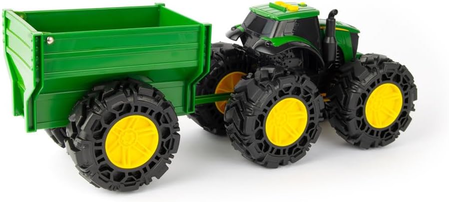 Tomy 47353 John Deere Treads Traktor Wagon, Monster Truck Spielzeug Rädern, Grünes Kinderspielzeug,
