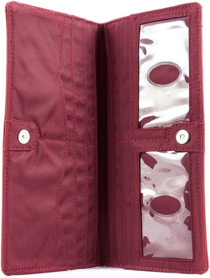 Big Skinny Damen Executive Leder Bi-Fold Scheckbuch Slim Wallet für bis zu 40 Karten Rot, Rot