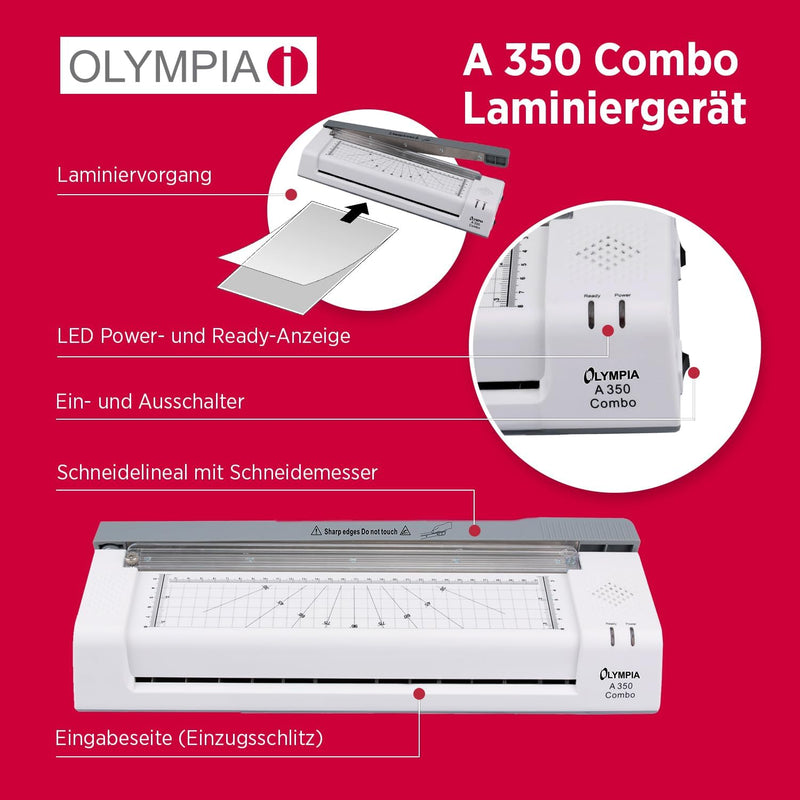 Olympia A 350, Kombi Laminier- und Schneidegerät für A3, 75/80 - 125 Micron, 3130 Single, Single