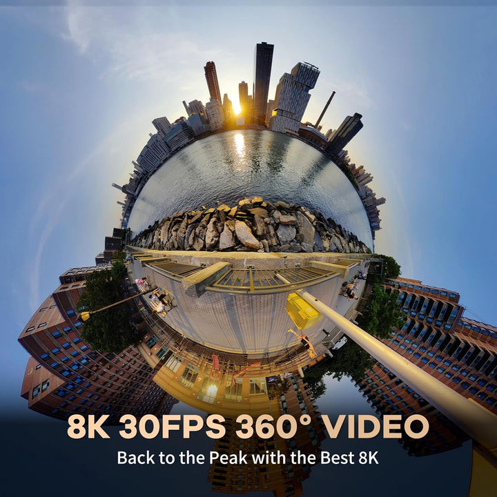 KanDao QooCam 3 Ultra - 8K wasserdichte 360 Action Kamera, 96MP Foto & 8K 360 Video mit Dual 1/1.7 "