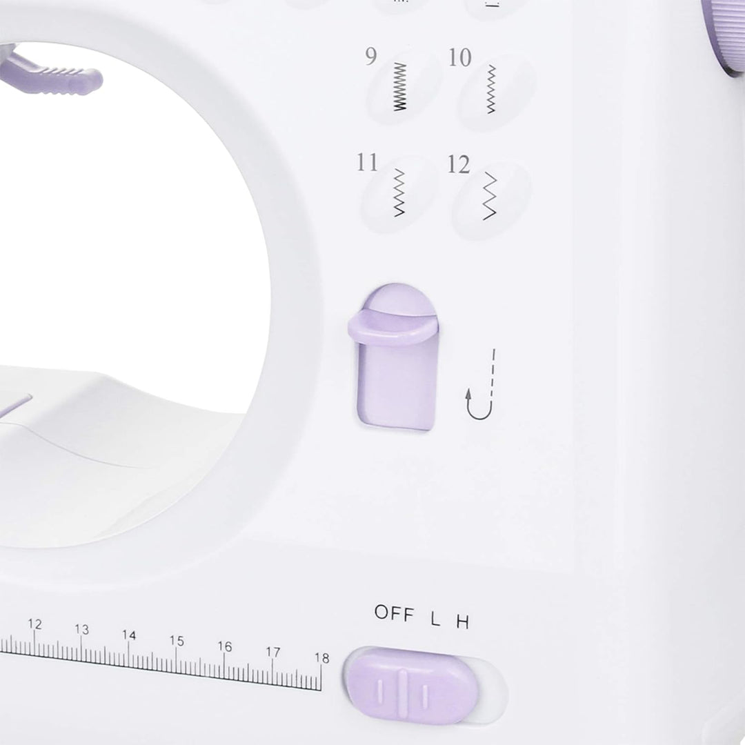 Emerio Nähmaschine für Kinder & Anfänger, SEW-121820, 12 Stichmuster, Mini Nähmaschine mit Fusspedal