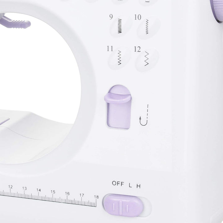 Emerio Nähmaschine für Kinder & Anfänger, SEW-121820, 12 Stichmuster, Mini Nähmaschine mit Fusspedal