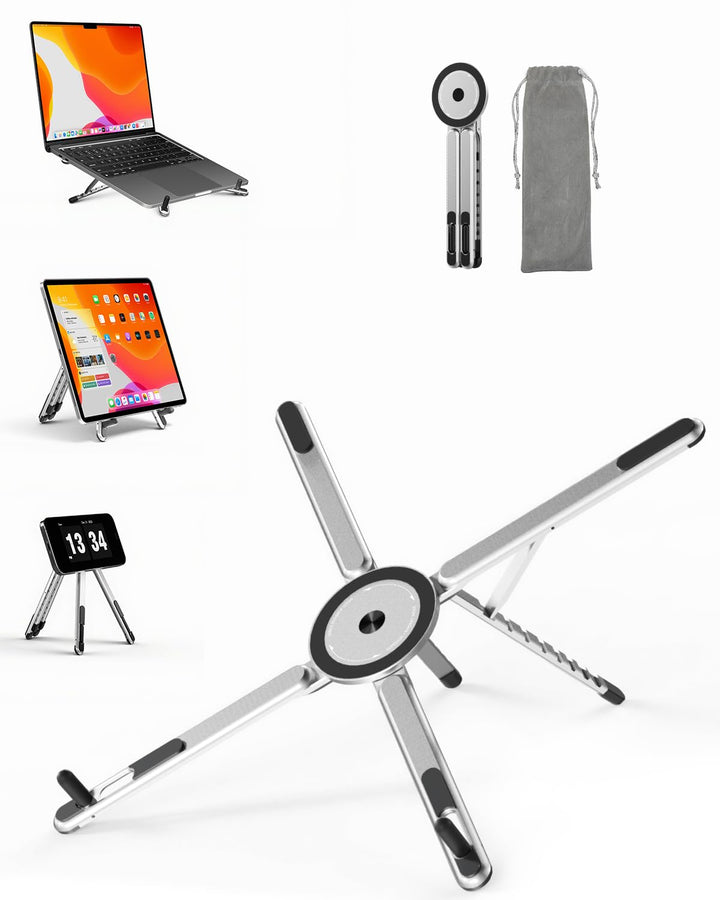 Laptop Ständer faltbar, 3-in-1 höhen- und winkelverstellbarer Laptopständer Aluminiumlegierung, belü