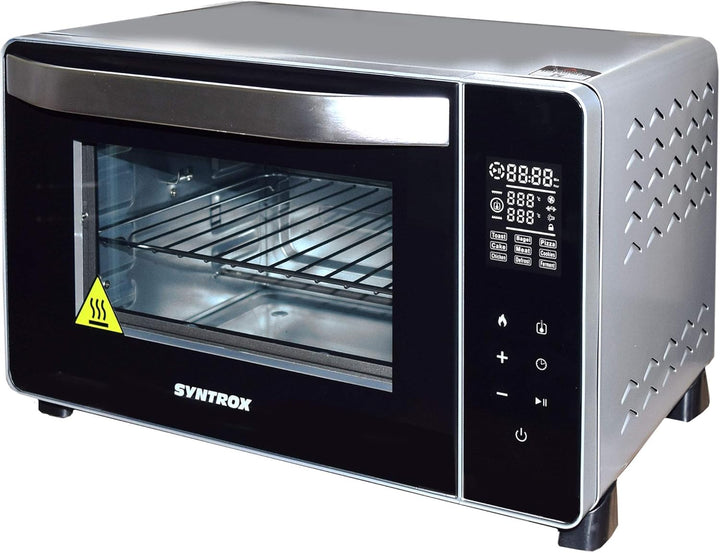 Syntrox Germany 25 Liter Digitaler Edelstahl Mini Stand Backofen mit Umluft und Drehspiess Miniofen