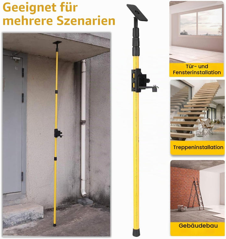 Teleskopstange Laser, Stativ Laser, Einstellbar von 115-280 cm,1/4 &amp; 5/8 Zoll mit Schnellverschluss