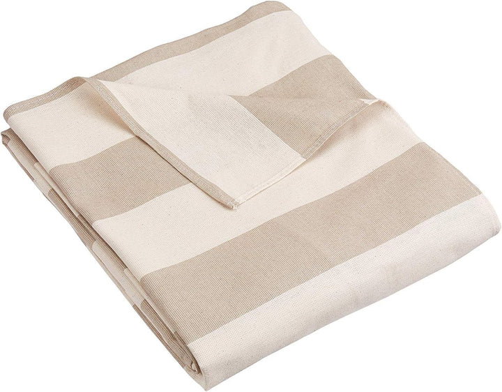 Homelife Maschinenwaschbare,gestreifte Baumwoll-Sofabezüge,2-Sitzer,Schutz vor Staub,Schmutz,Flecken