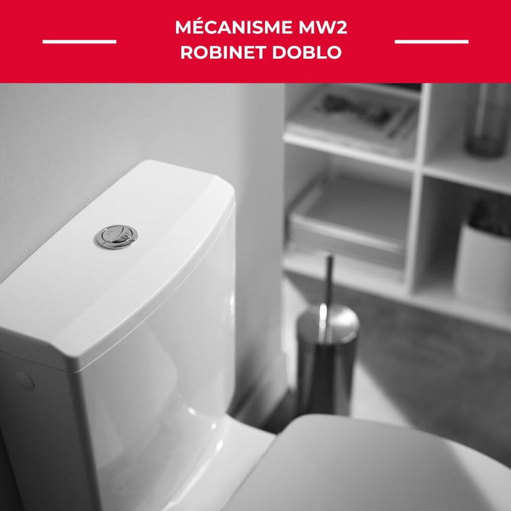 Wirquin 10722514 – Komplettset mit Doppelspülung, MW2-Mechanismus und Schwimmerventil Doblo