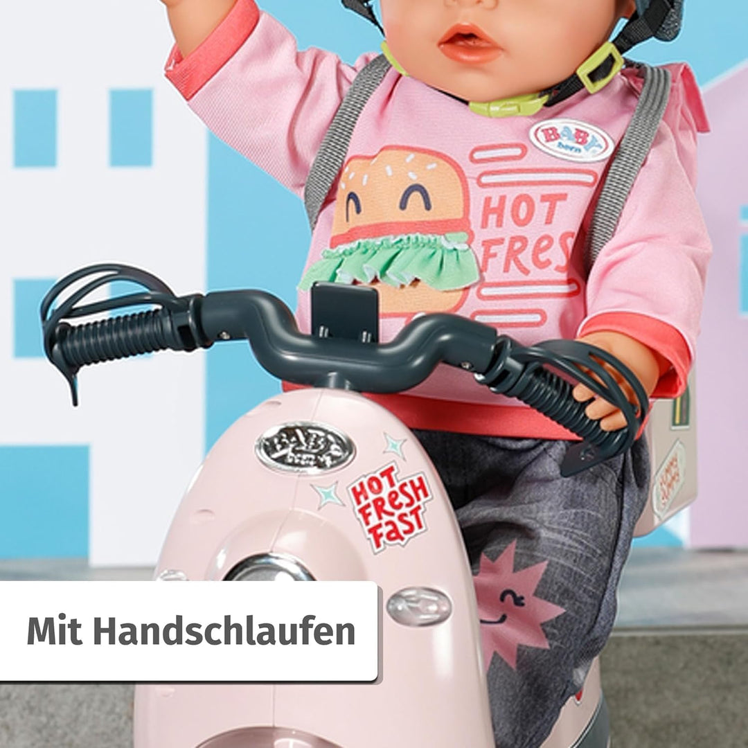BABY born E-Scooter, Ferngesteuerter Roller mit Ladestation zum Aufladen Spielen, für 43cm Puppen, 8