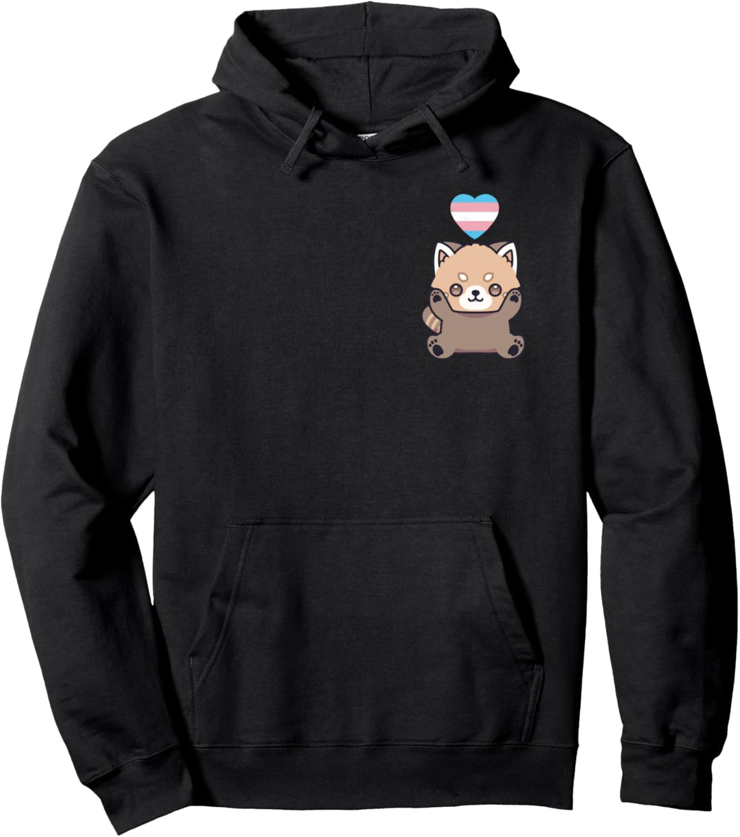 Trans Red Panda LGBTQ Transgender Pride Flagge Kawaii Herz Pullover Hoodie