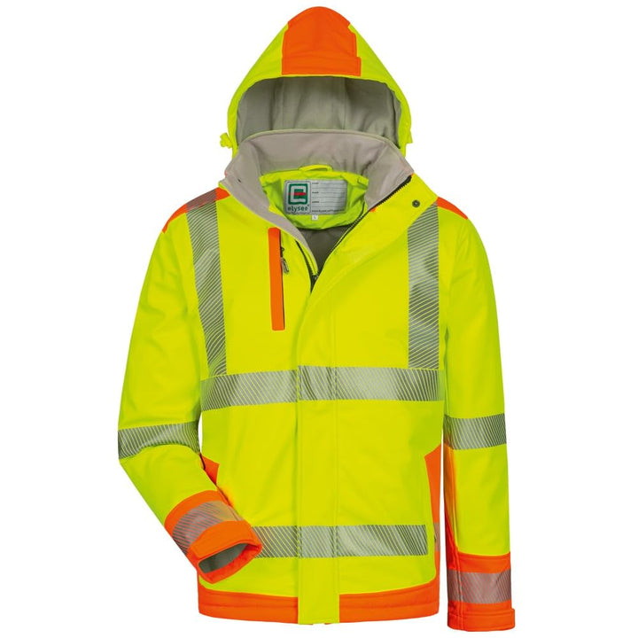 Warnschutz Winter Softshelljacke mit Kapuze Elysee *RICKMER* gelb/orange Gr. XXXL