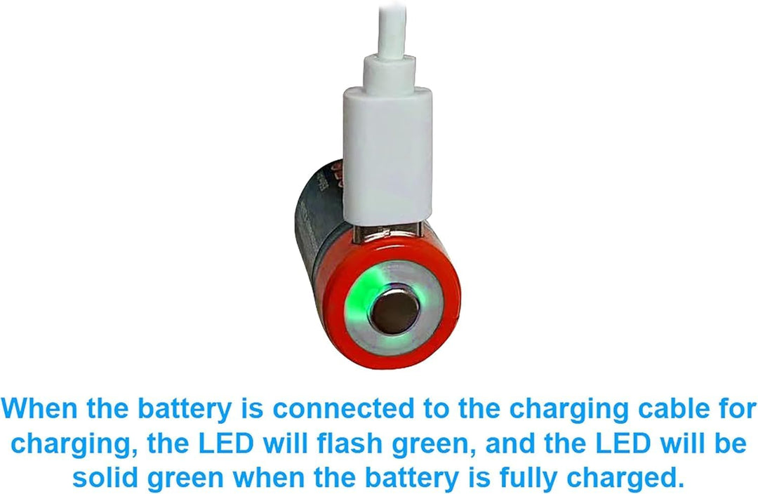 PowerSmart® 4 Stück AA Akkubatterien Typ-C Anschluss 4000mAh 1.5V Akku AA Li-ion wiederaufladbare Ba