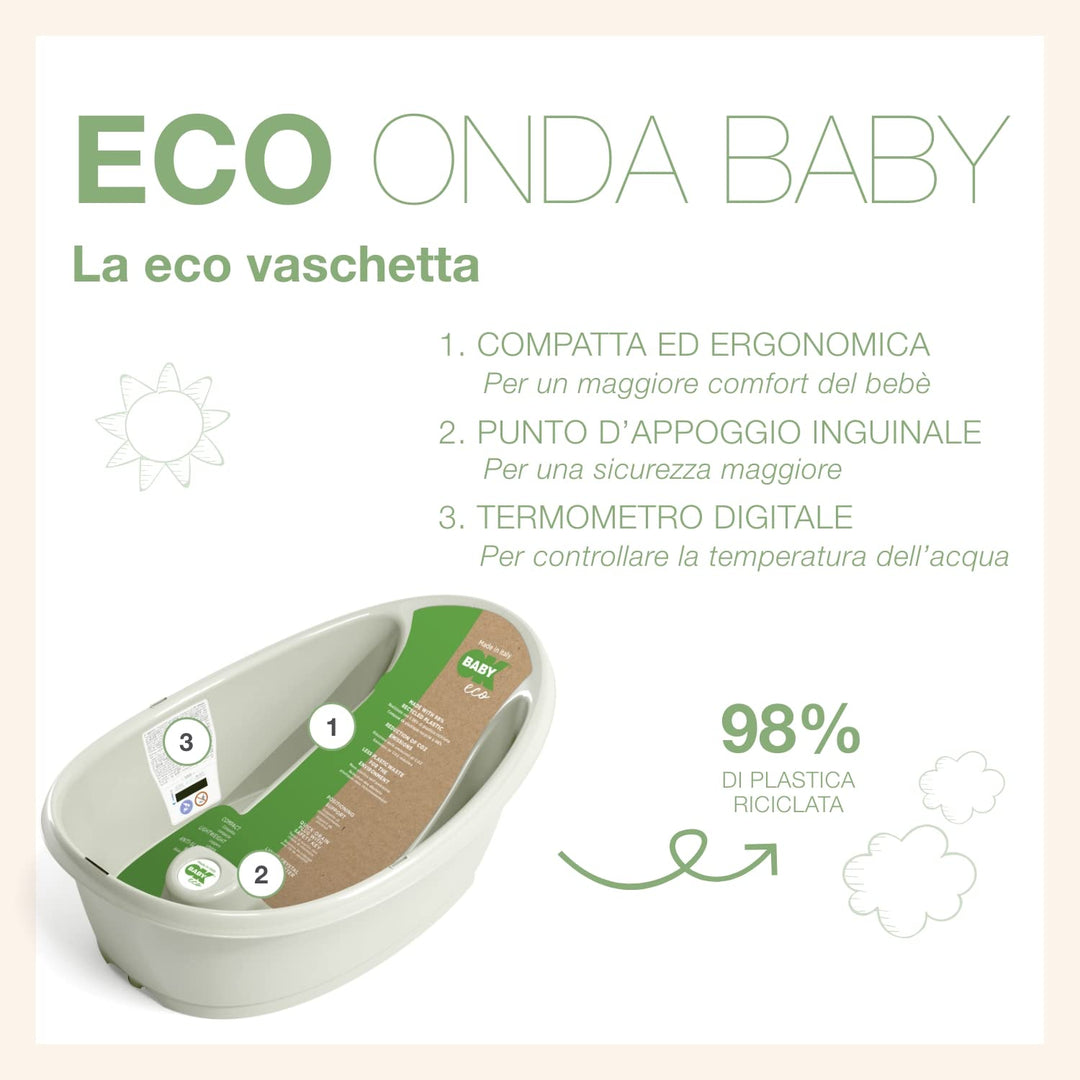 OKBABY Eco Onda Babywanne aus recyceltem Kunststoff – ergonomisches Design mit rutschfestem Sitz für
