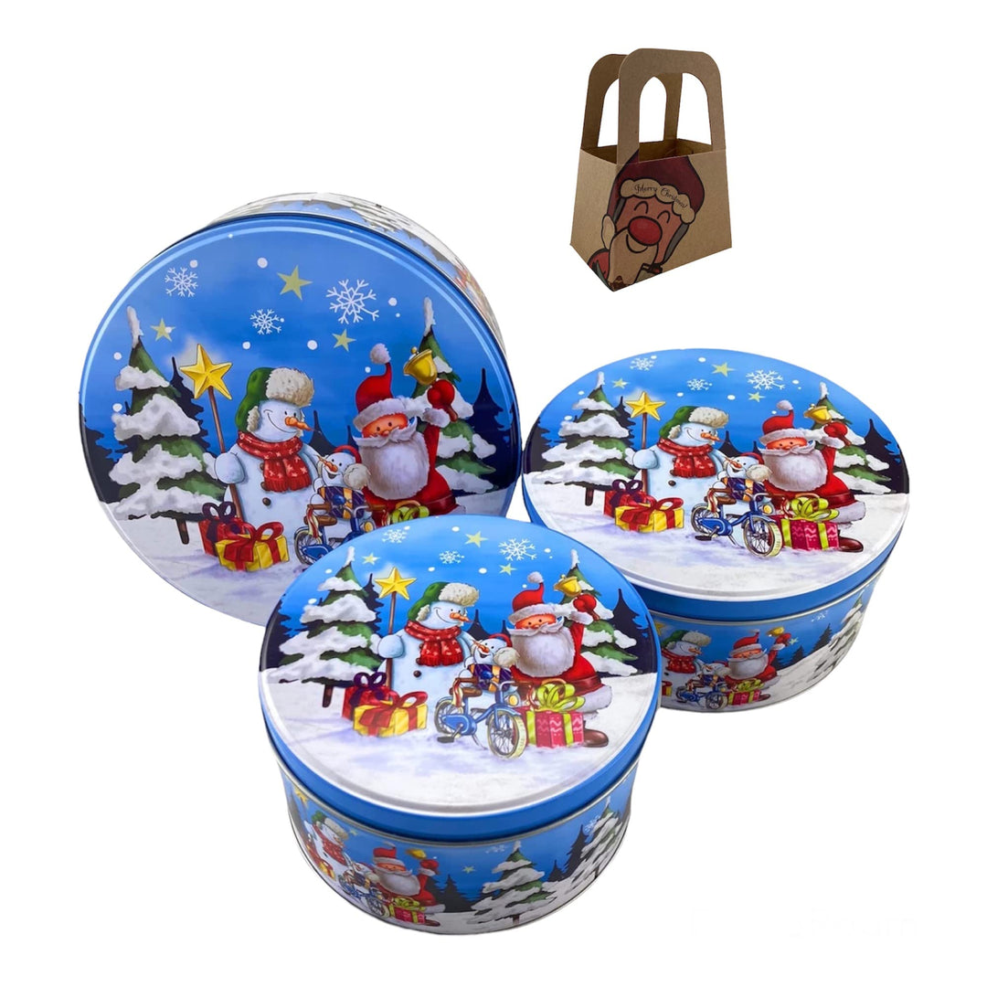 Geschenkset Keksdose Plätzchendose Metalldose 3er Set "Weihnachtsspass" Weihnachten mit süsser Renti