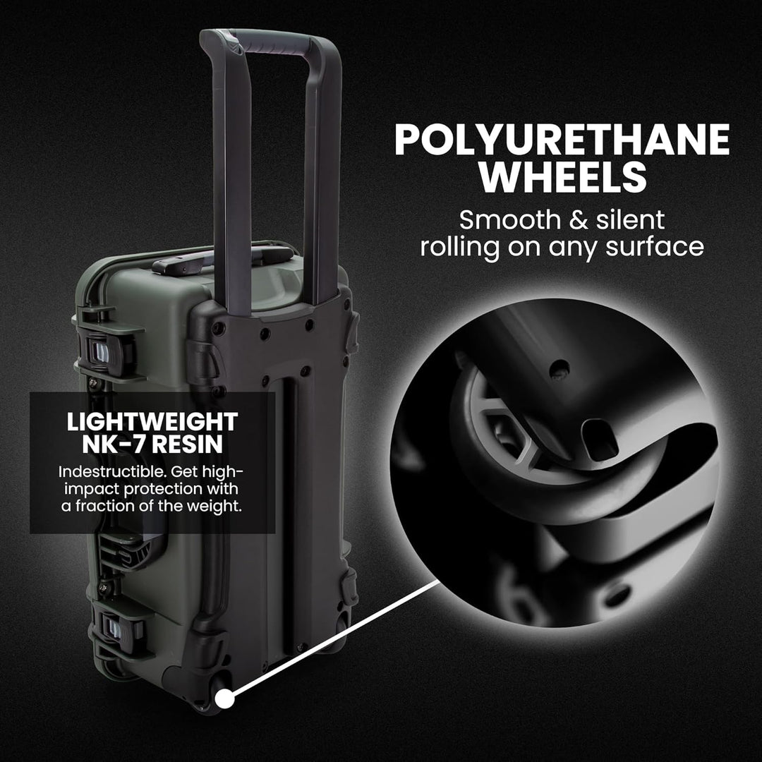 Nanuk 935 Wasserdichter Hartschalenkoffer Mit Plüschschaumeinlage und Organizer für Deckele - Olive