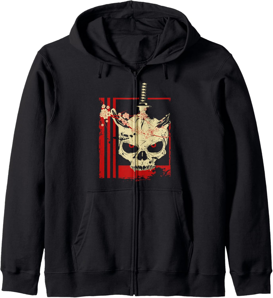 Japanischer Dämon I Totenkopf I Japanische Kunst I Japan Kapuzenjacke