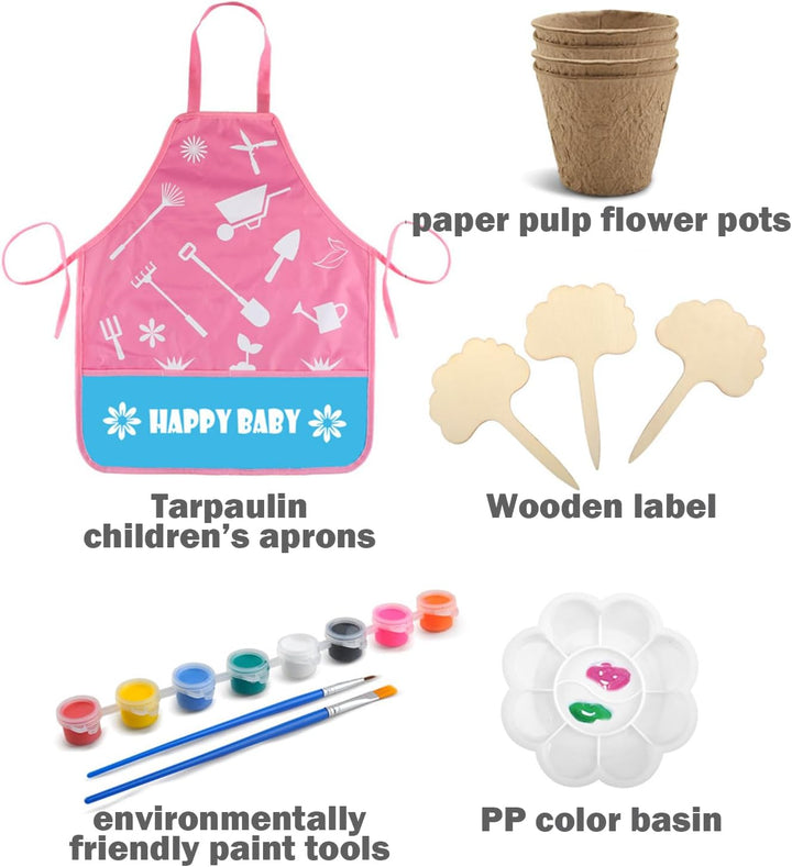 Kongou Gartengeräte-Set für Kinder, Garten-Set für Kleinkinder,19 Stück Gartenhandwerkzeuge | Tragba