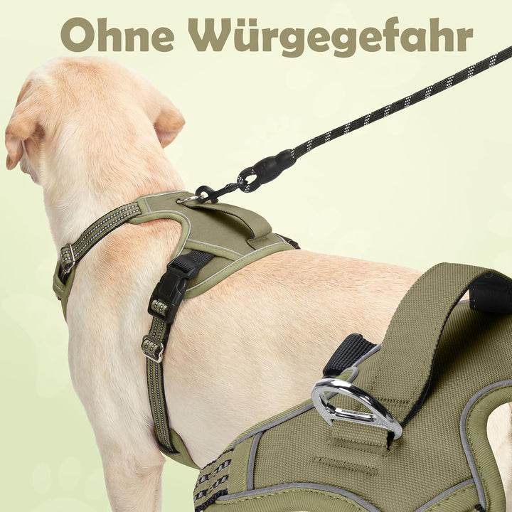 Funfox Hundegeschirr Kleine Hunde [S] - Anti Zug Welpengeschirr mit Griff & Ringreflektoren, Atmungs