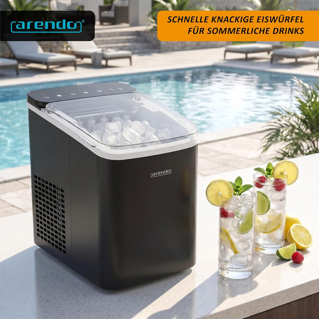 Arendo – Eiswürfelmaschine – Ice Cube Maker – 150 W – 12 kg Eis pro Tag – Automatische Abschaltfunkt