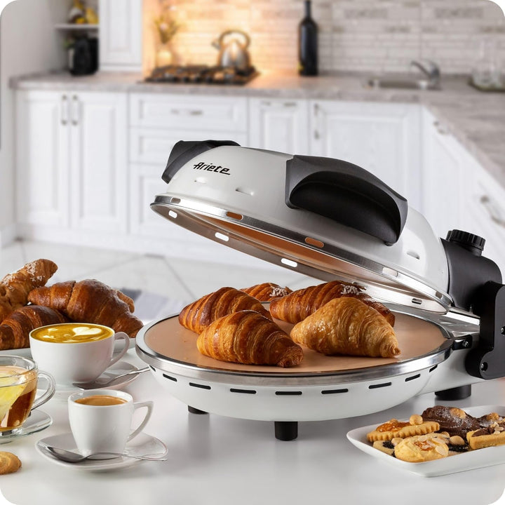 Ariete 918 Pizza in 4 Minuten, Pizzaofen, 1200 W, Schamottstein mit Antihaftbeschichtung, Höchsttemp