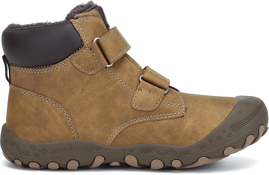 Mishansha Kinder Winterschuhe Gefüttert Winterstiefel für Jungen Mädchen Gr.24-38 25 EU Braun, 25 EU
