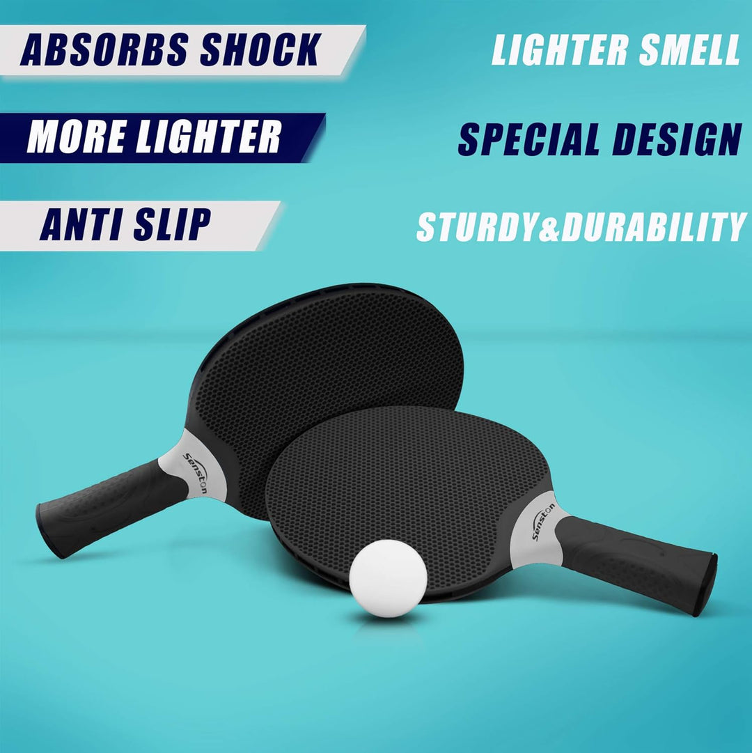 Senston Tischtennisschläger Set, Professionelles Tischtennis Set für 2-4 Spieler, Verbundgummi Tisch