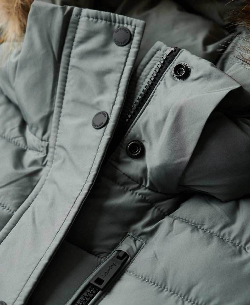 Superdry Damen Fuji Hooded Longline Puffer Jacke 38 Grün (Balsam Green), 38 Grün (Balsam Green)