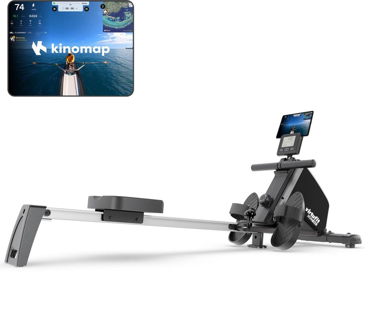 VirtuFit Row450 Rudergerät – Klappbar & Leicht – Transportrollen – Platzsparend Fitnessgerät für Zuh