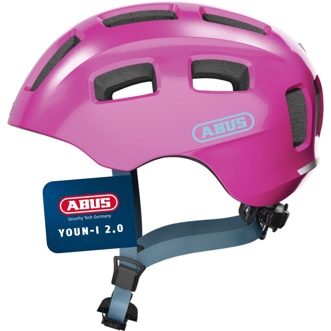 ABUS Fahrradhelm Youn-I 2.0 - mit Licht für Kinder, Jugendliche und junge Erwachsene - für Mädels un