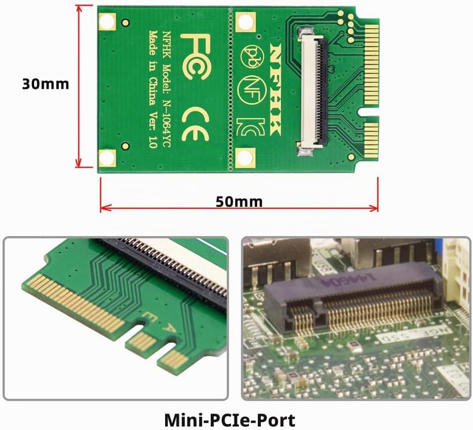 xiwai Mini PCI-E & NGFF A+E auf SATA 3.0 4 Ports Adapterkabel 6 Gbit/s – Erweitern Sie Ihre SSD Spei