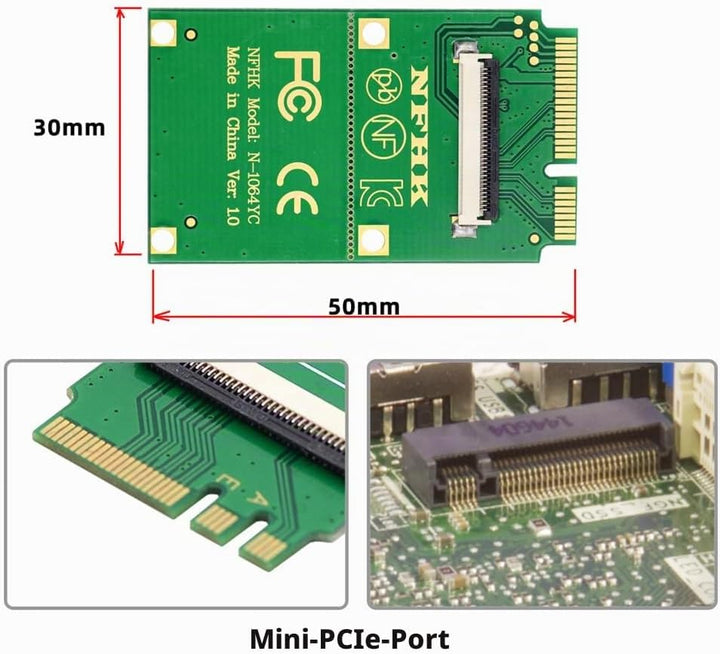 Mini PCI-E PCI Express & NGFF A+E Key auf SATA 3.0 Vier Ports Adapterkabel 6 Gbit/s Festplatte Verlä