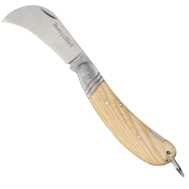 Berry&Bird Hawkbill Pruner Knife, klappbares Taschenmesser, Veredelungsmesser mit Edelstahlklinge, G