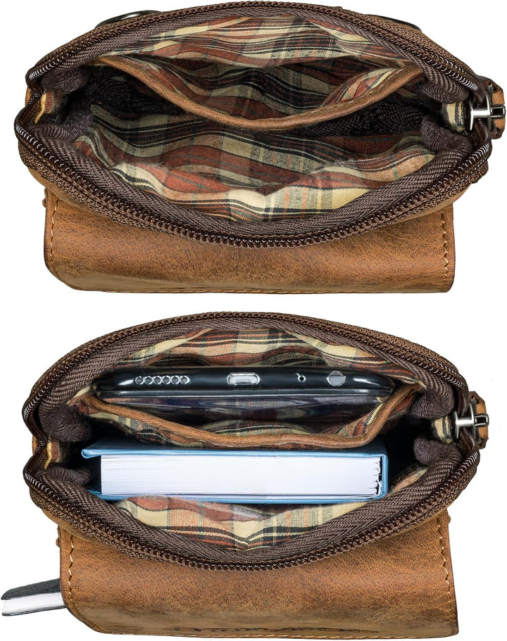 STILORD Mael 2-in-1 Umhängetasche Herren Leder Handytasche zum Umhängen Gürteltasche Brusttasche - S