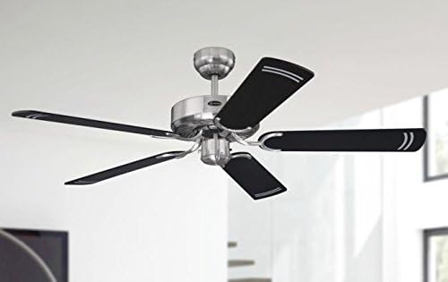 78370 Cyclone 132 cm, Deckenventilator, gebürsteter Stahl Single, Single