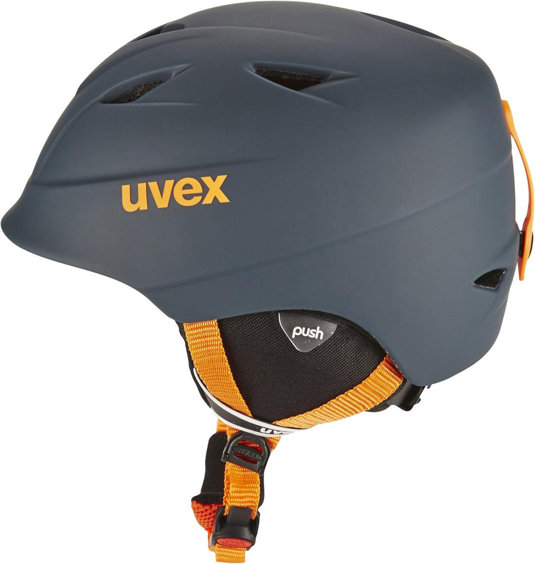Uvex Kinder Airwing 2 Skihelm 52-54 cm titanium-orange mat, 52-54 cm titanium-orange mat