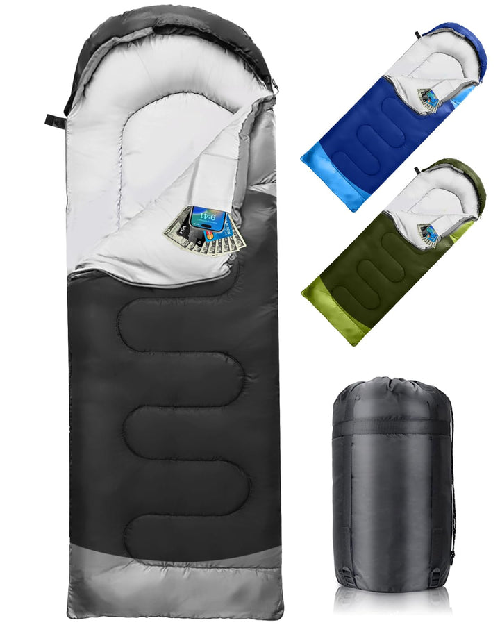 Schlafsack 3-4 Jahreszeiten, Outdoor Wasserdicht Ultraleicht Deckenschlafsack mit Innentasche für Er