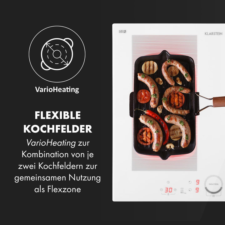 Klarstein Induktionskochfeld, Glaskeramik Kochfeld, Induktionskochfeld mit 4 Platten, Einbau-Indukti