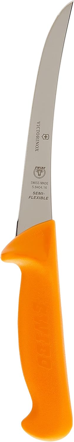 Victorinox Küchenmesser Swibo Ausbeinmesser Normaler Schliff Halbflex 13 cm Schwarz, 13 cm Schwarz