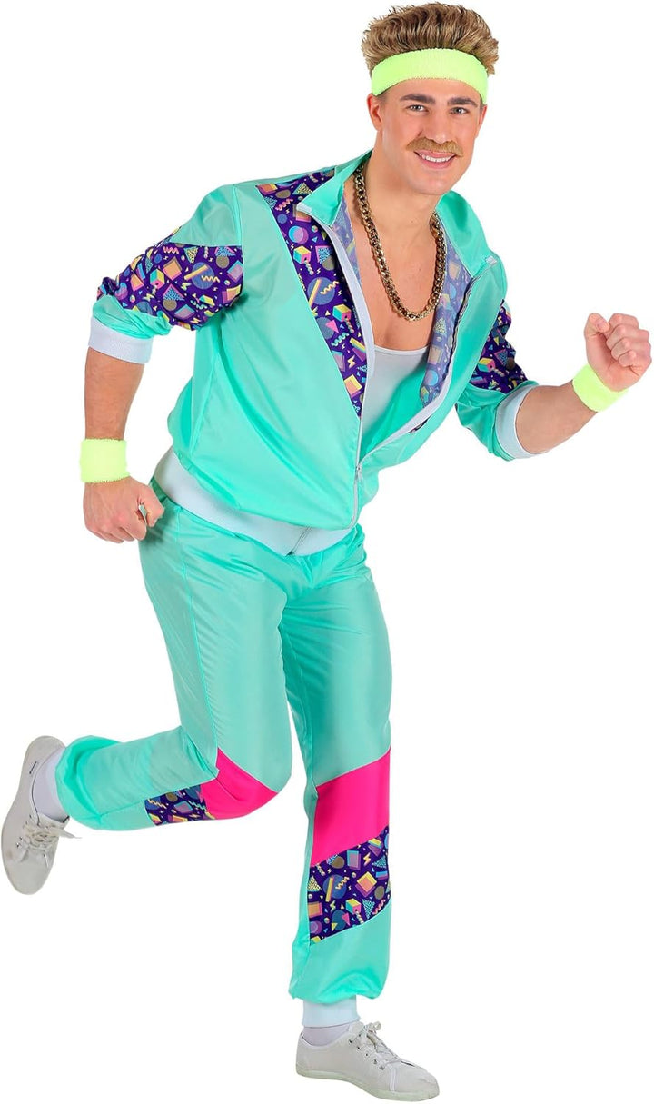 W WIDMANN MILANO Party Fashion - Kostüm Trainingsanzug, 80er Jahre Outfit, Jogginganzug, Bad Taste O