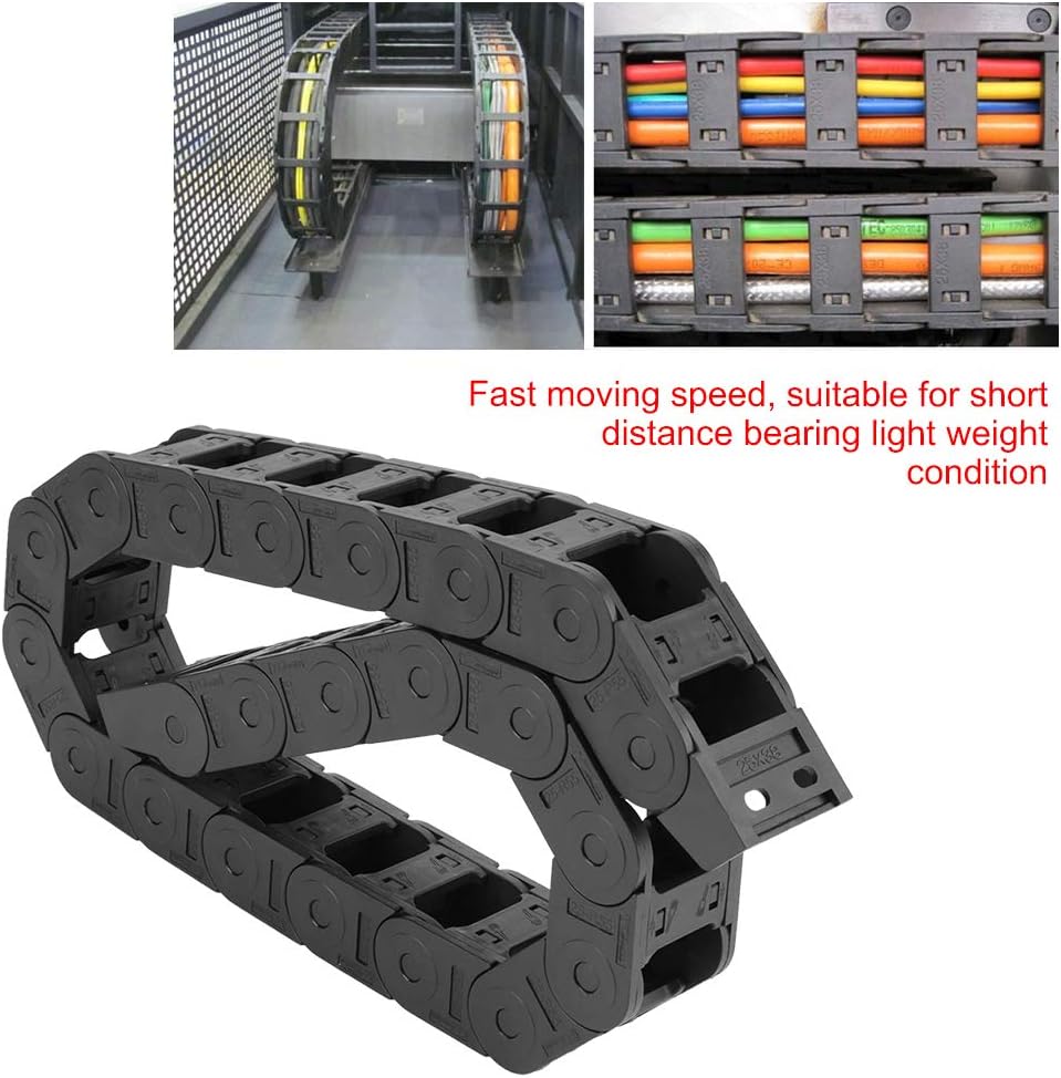 100 cm 25 x 38 mm langes schwarzes Nylon offen beidseitig Kabelträger Schleppkette CNC-Gravierwerkze