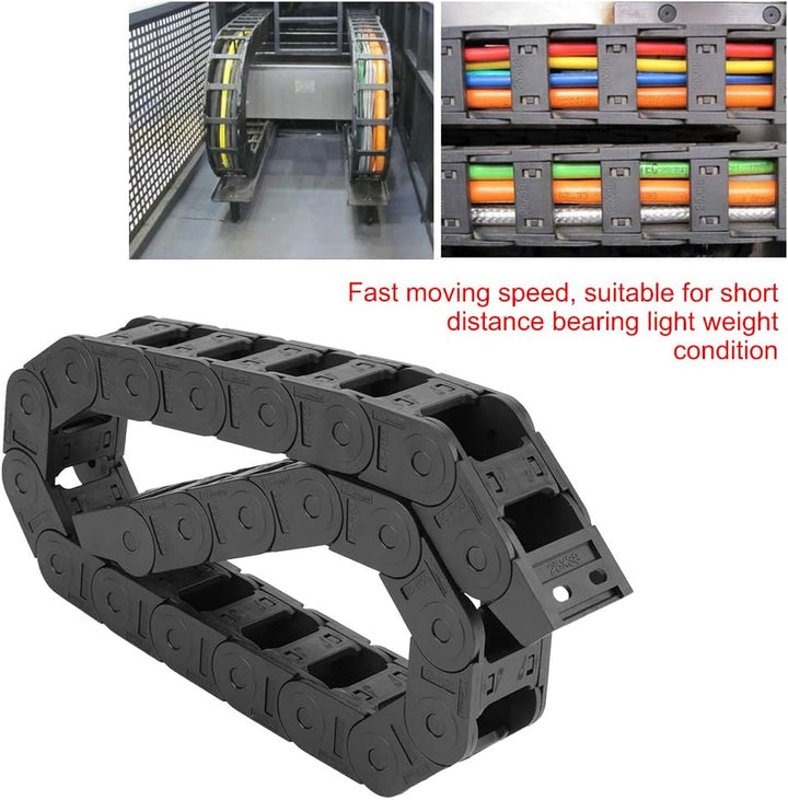 100 cm 25 x 38 mm langes schwarzes Nylon offen beidseitig Kabelträger Schleppkette CNC-Gravierwerkze