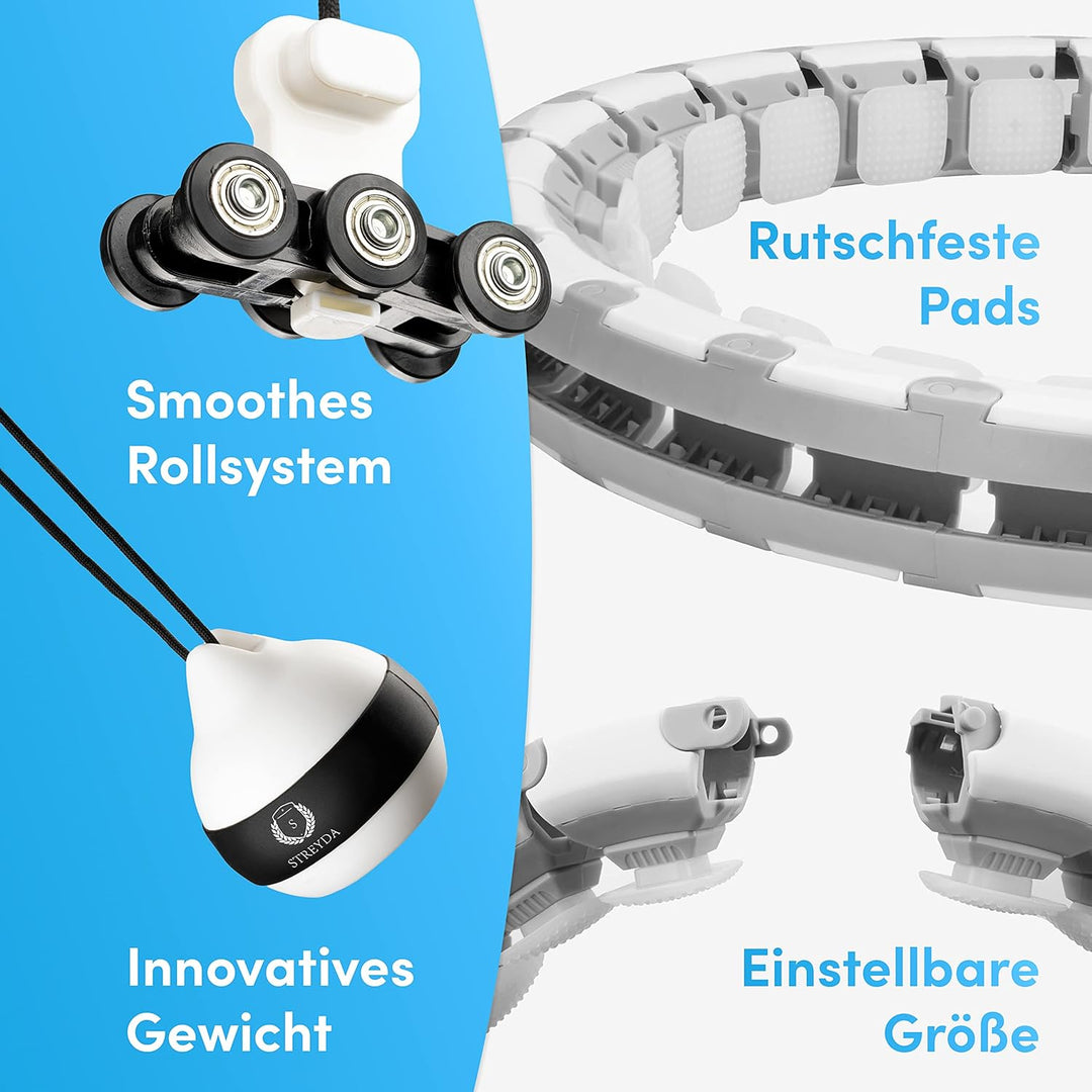 STREYDA ® Premium smart Hula Hoop, Hula Hoop Reifen Erwachsene aus hochwertigem Silikon - Hoola Hoop