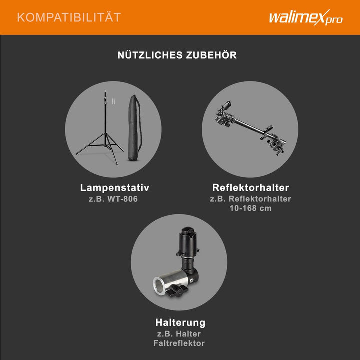 walimex pro Falthintergrund (200 x 230 cm) schwarz/weiss Single, Single