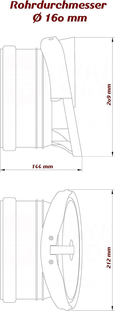 Rückstauklappe Froschklappe Ø 160 mm orange Auslaufstück HT KG Dränage Rohr Kanal Ø 160 Mm (Orange)