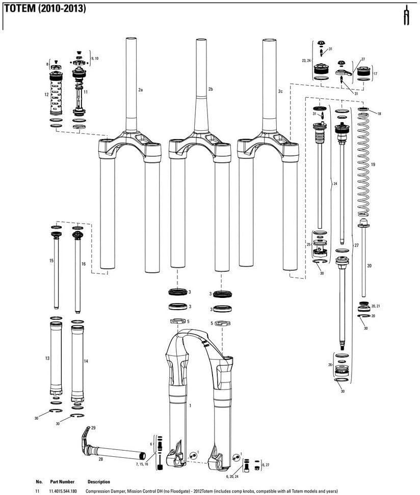 RockShox Totem Dämpfer Und Komponent 5 Schwarz, 5 Schwarz