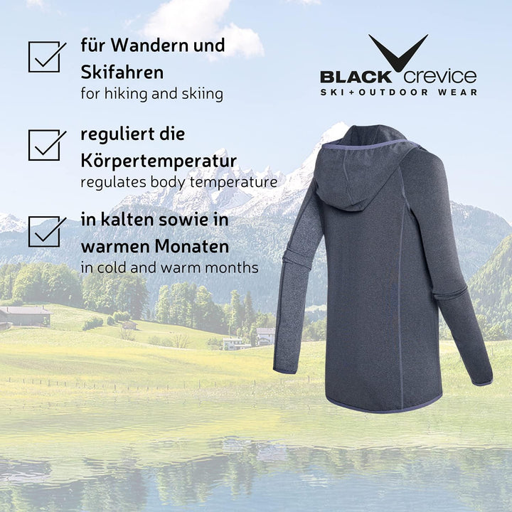 Black Crevice Damen Microfleece Jacke Second Layer Midlayer Kapuze BCR297980 36 Pink/Grey, 36 Pink/G