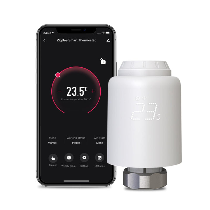 MOES Heizkörperthermostat Smart,Heizungsthermostat WLAN(MOES ZigBee Hub erforderlich),Thermostat Hei