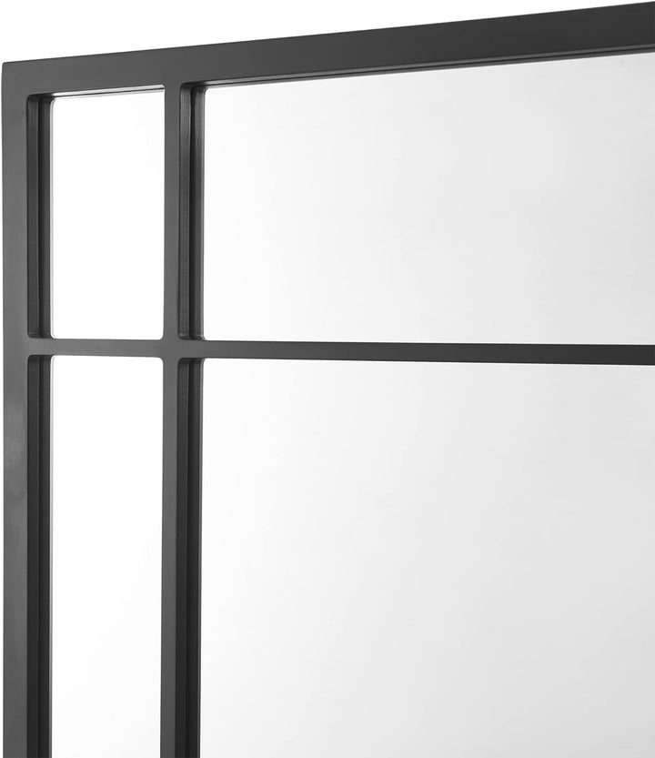 [en.casa] Wandspiegel Colobraro Fensterspiegel rechteckig 90 x 60 cm Spiegel schwarzer Rahmen vertik