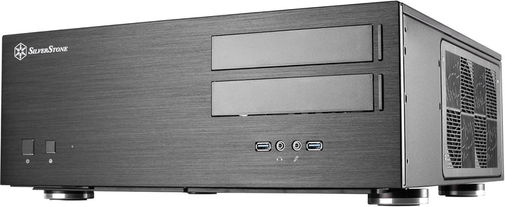 SilverStone Technology SST-GD08B - Grandia HTPC ATX Desktop Gehäuse mit hochleistungsfähigem und ger
